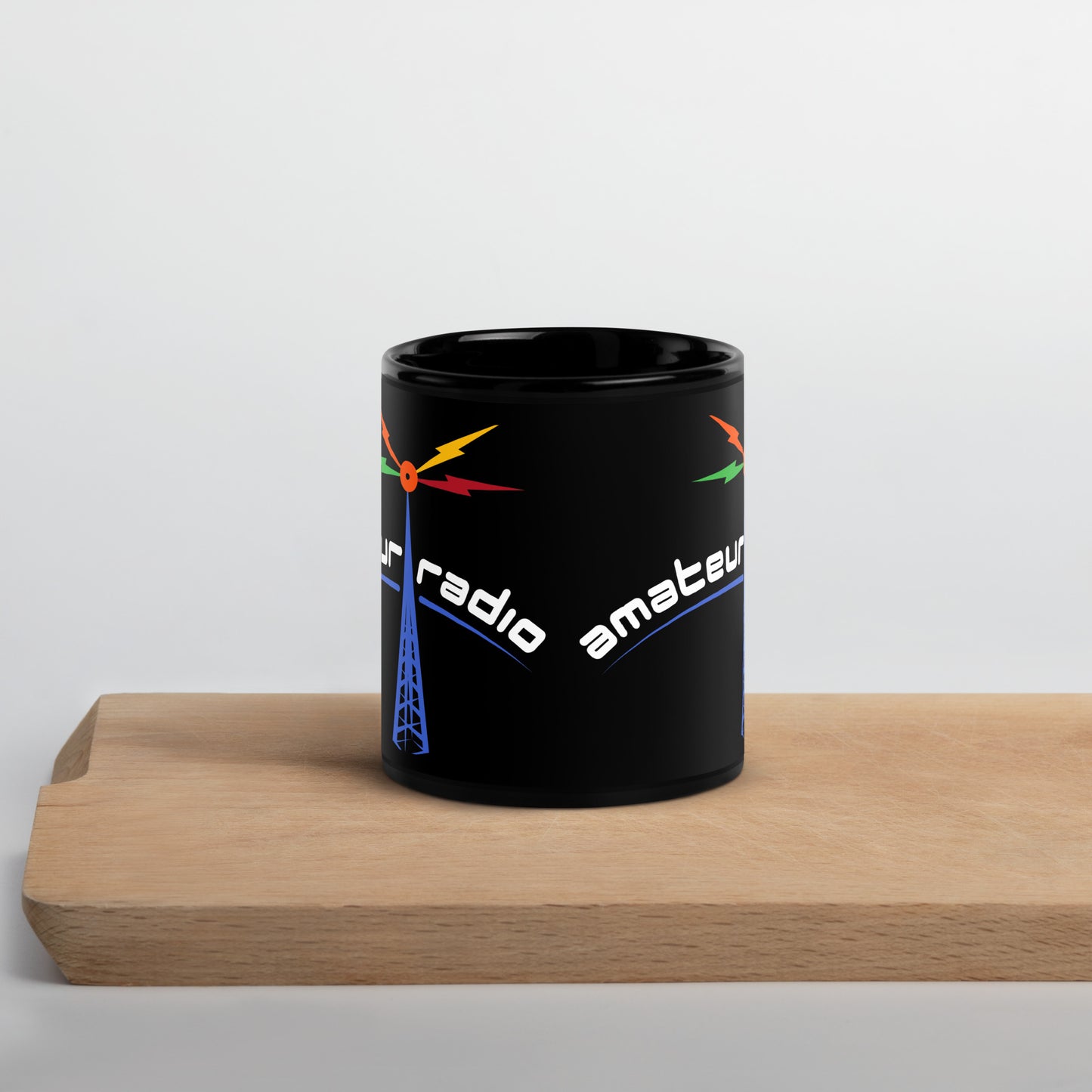 Amateur Radio Black Glossy Mug