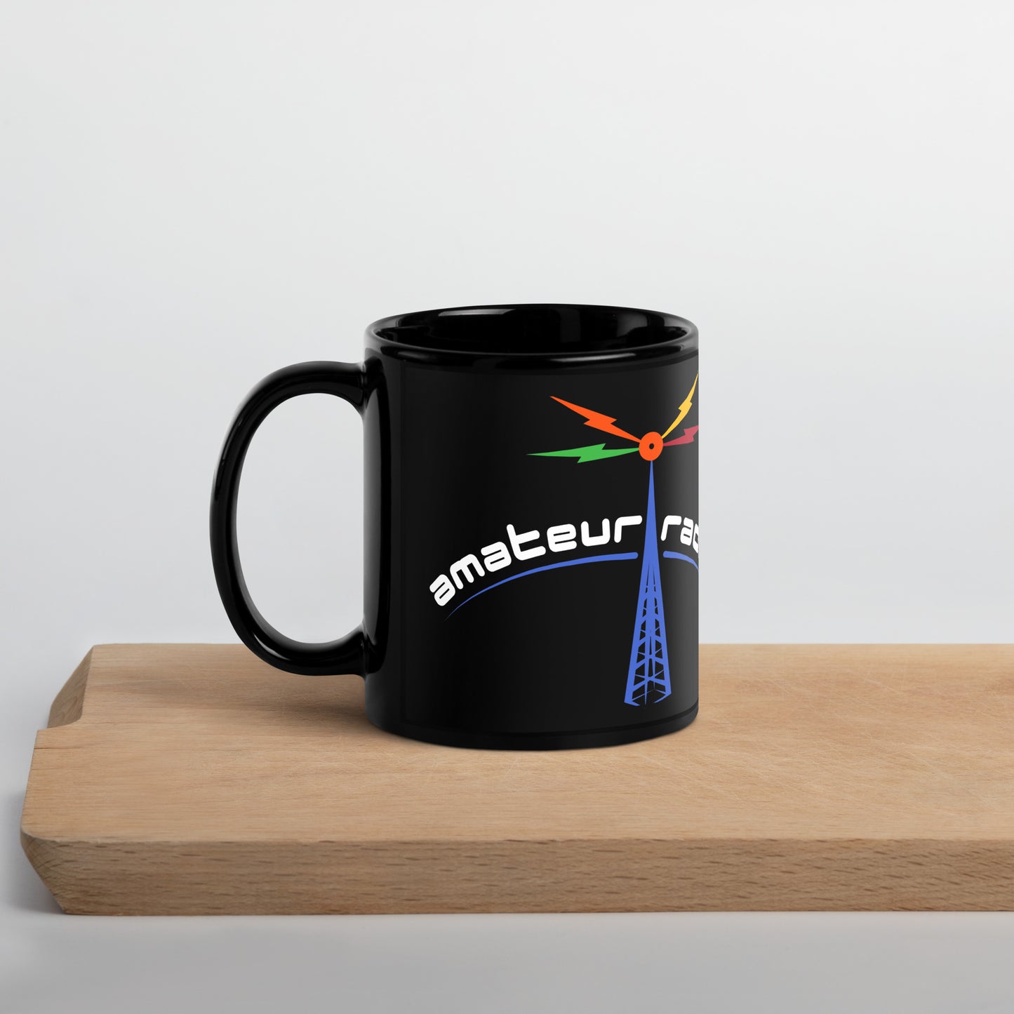 Amateur Radio Black Glossy Mug