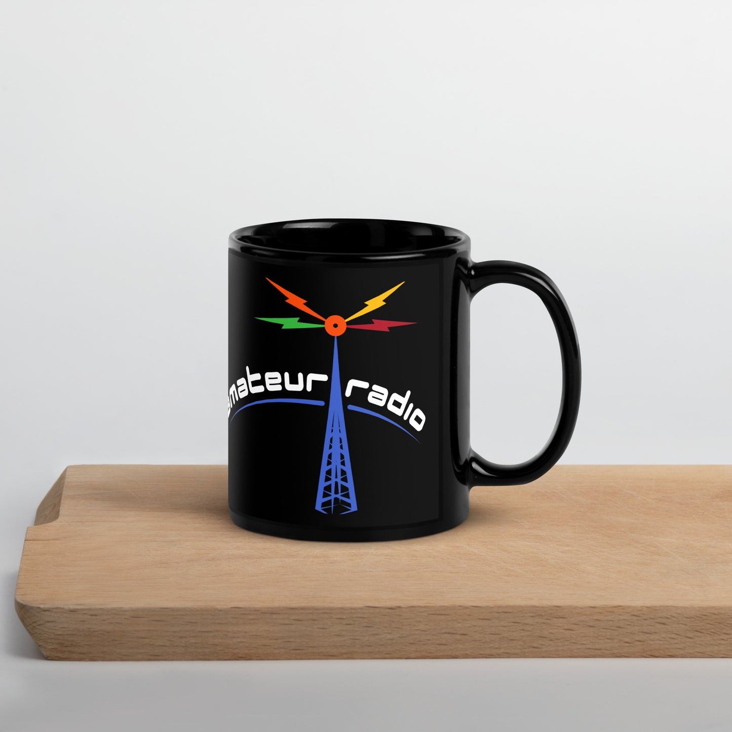Amateur Radio Black Glossy Mug