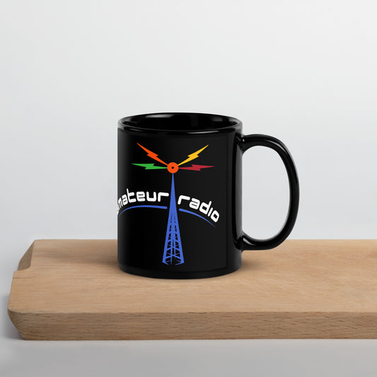 Amateur Radio Black Glossy Mug