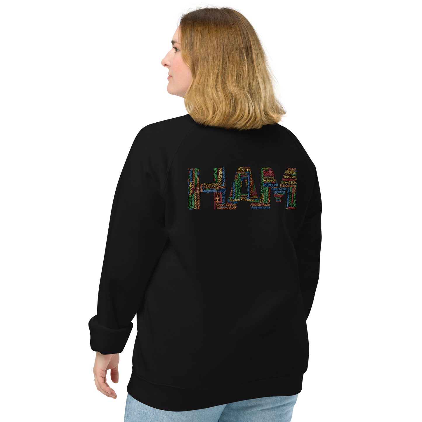 Ham words Unisex organic raglan sweatshirt