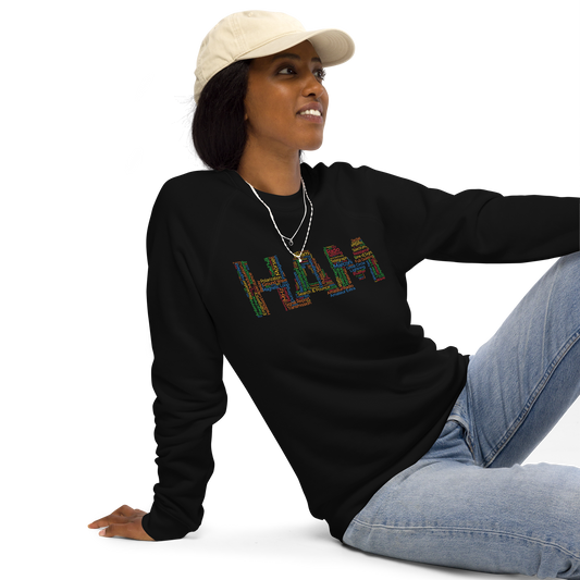 Ham words Unisex organic raglan sweatshirt
