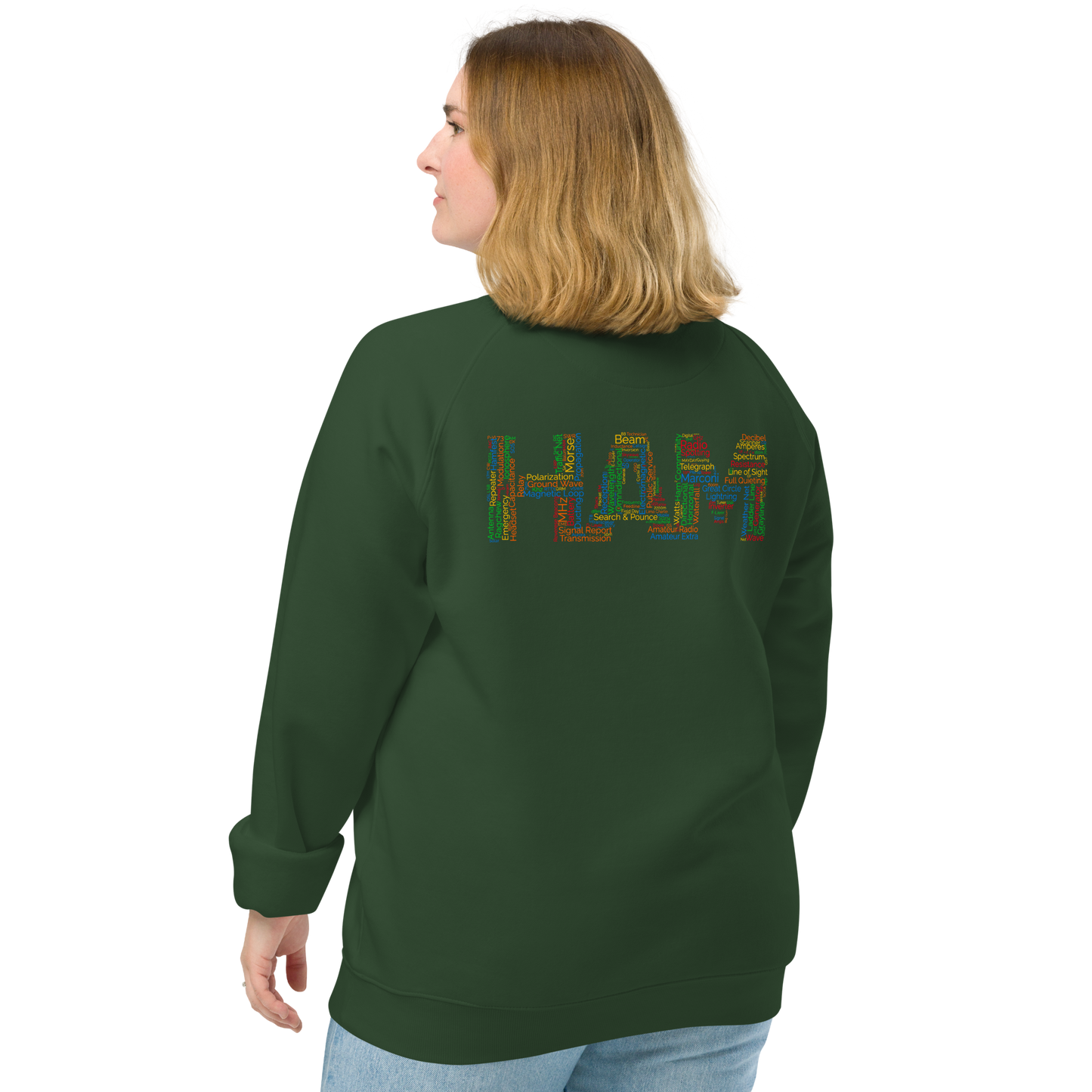 HAM words - Unisex organic raglan sweatshirt