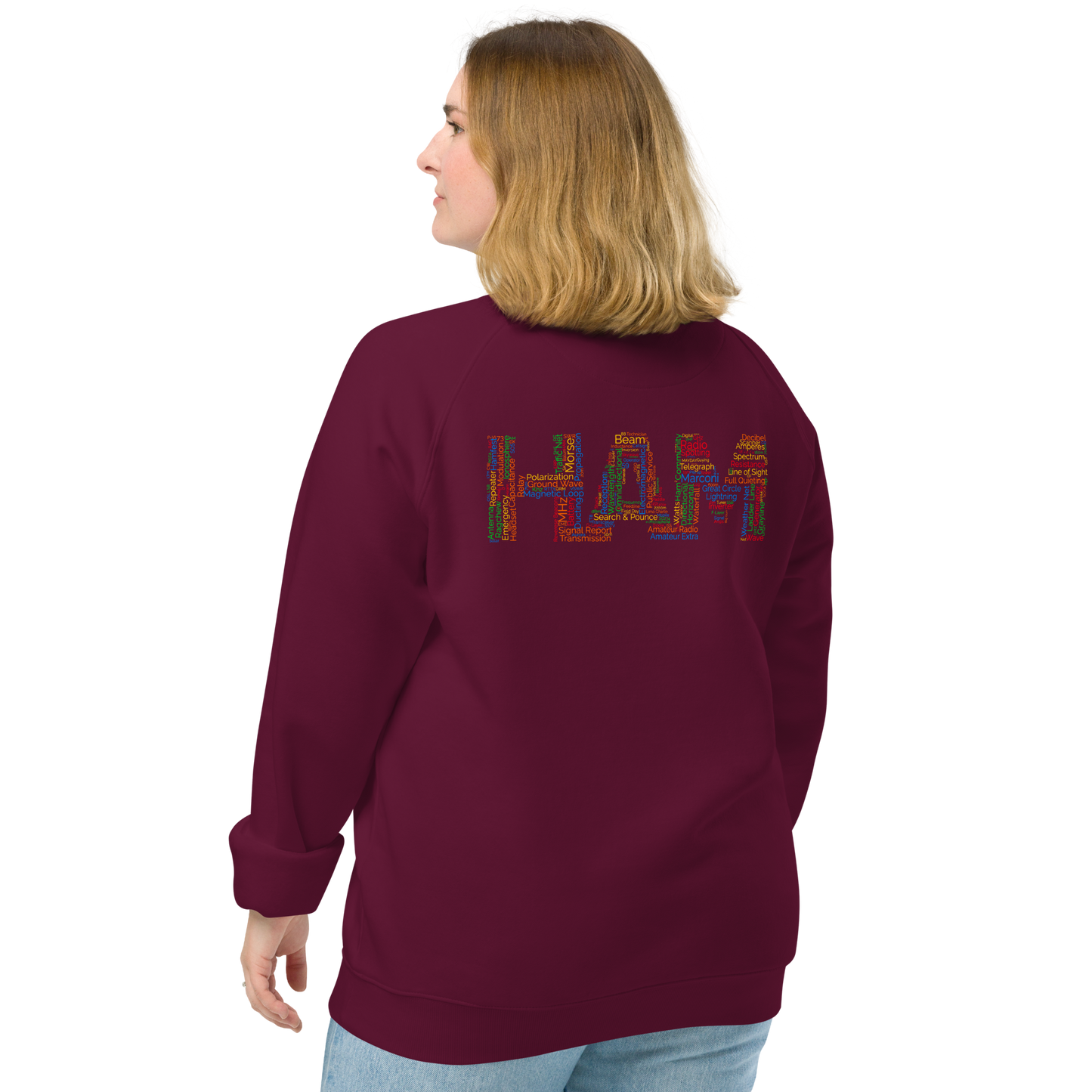 HAM words - Unisex organic raglan sweatshirt