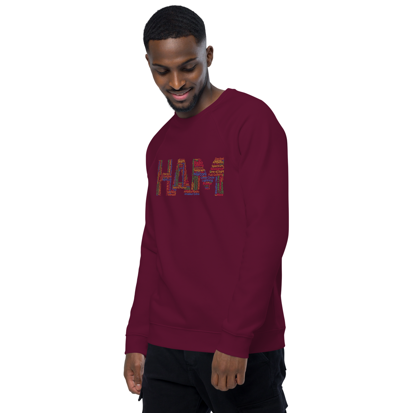 Ham words Unisex organic raglan sweatshirt