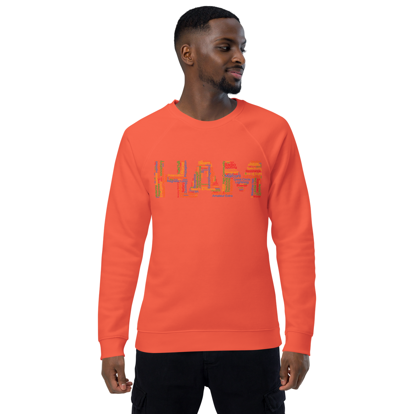 Ham words Unisex organic raglan sweatshirt