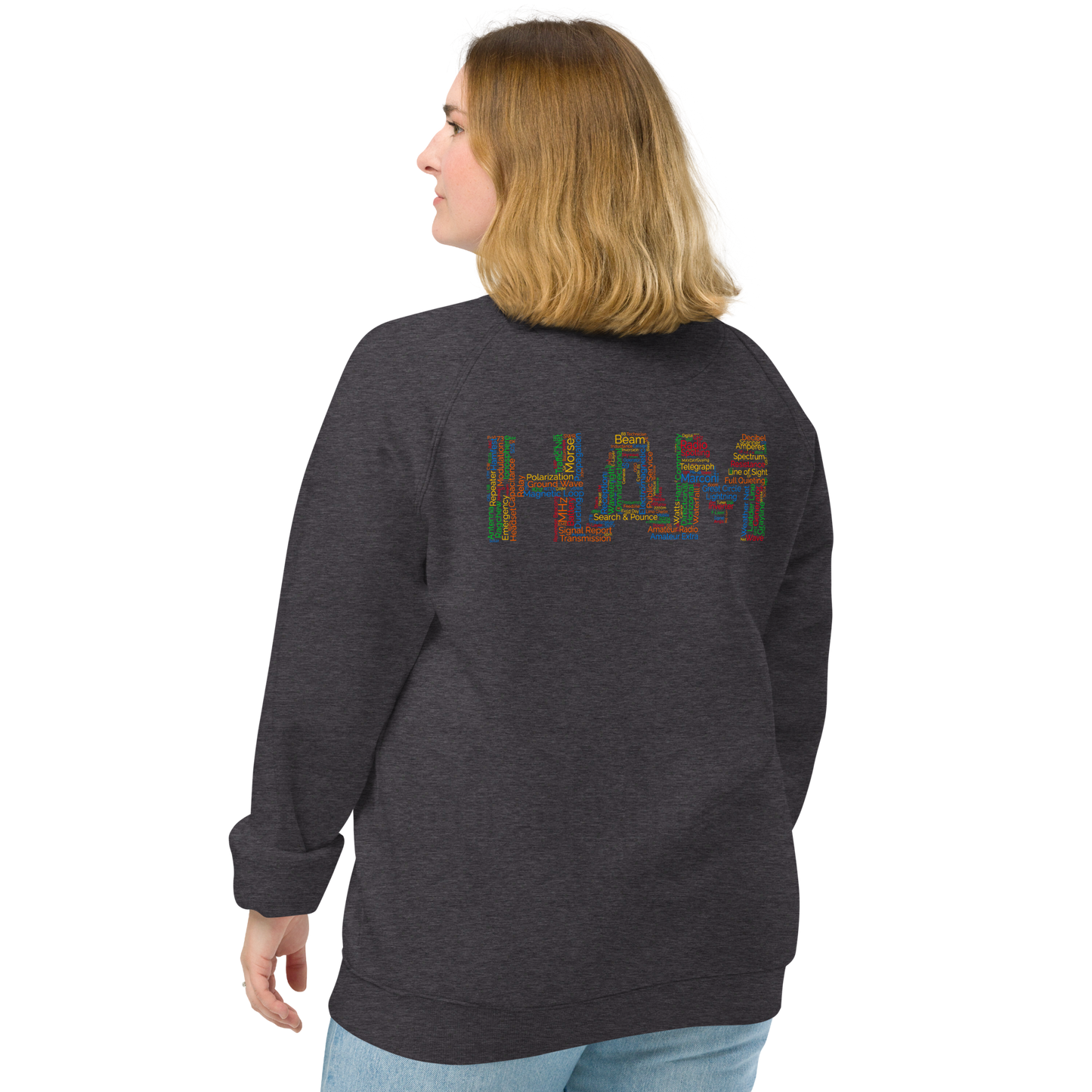 HAM words - Unisex organic raglan sweatshirt