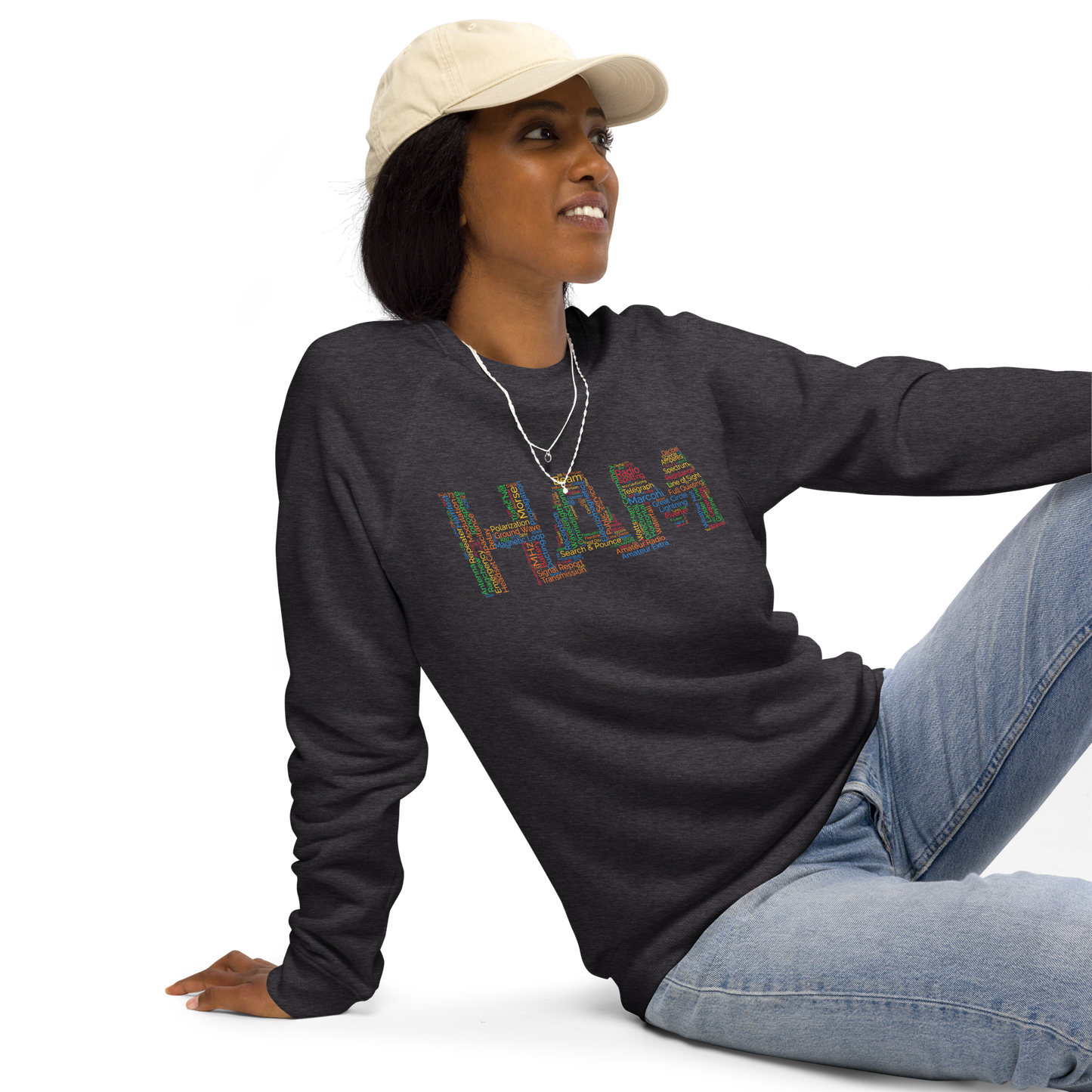 Ham words Unisex organic raglan sweatshirt