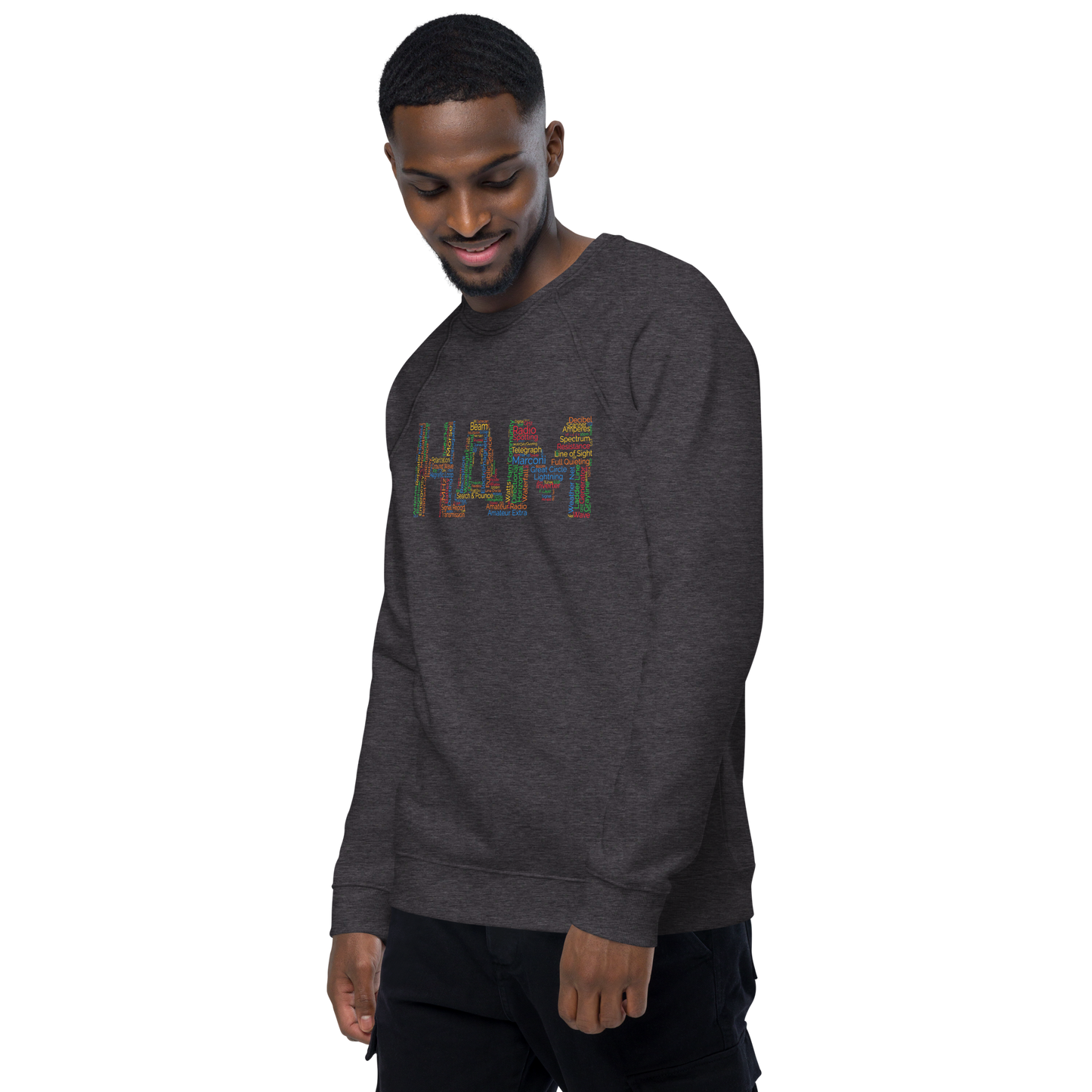 Ham words Unisex organic raglan sweatshirt