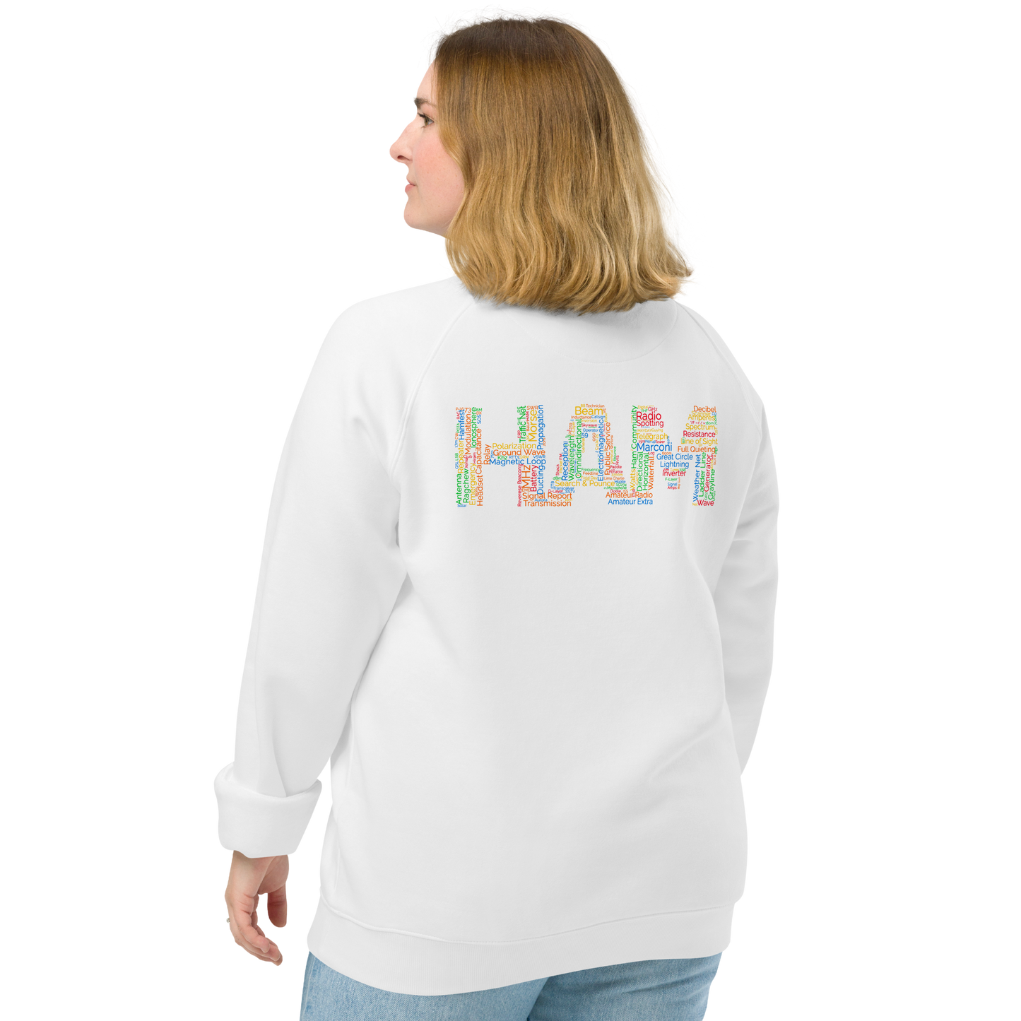 HAM words - Unisex organic raglan sweatshirt