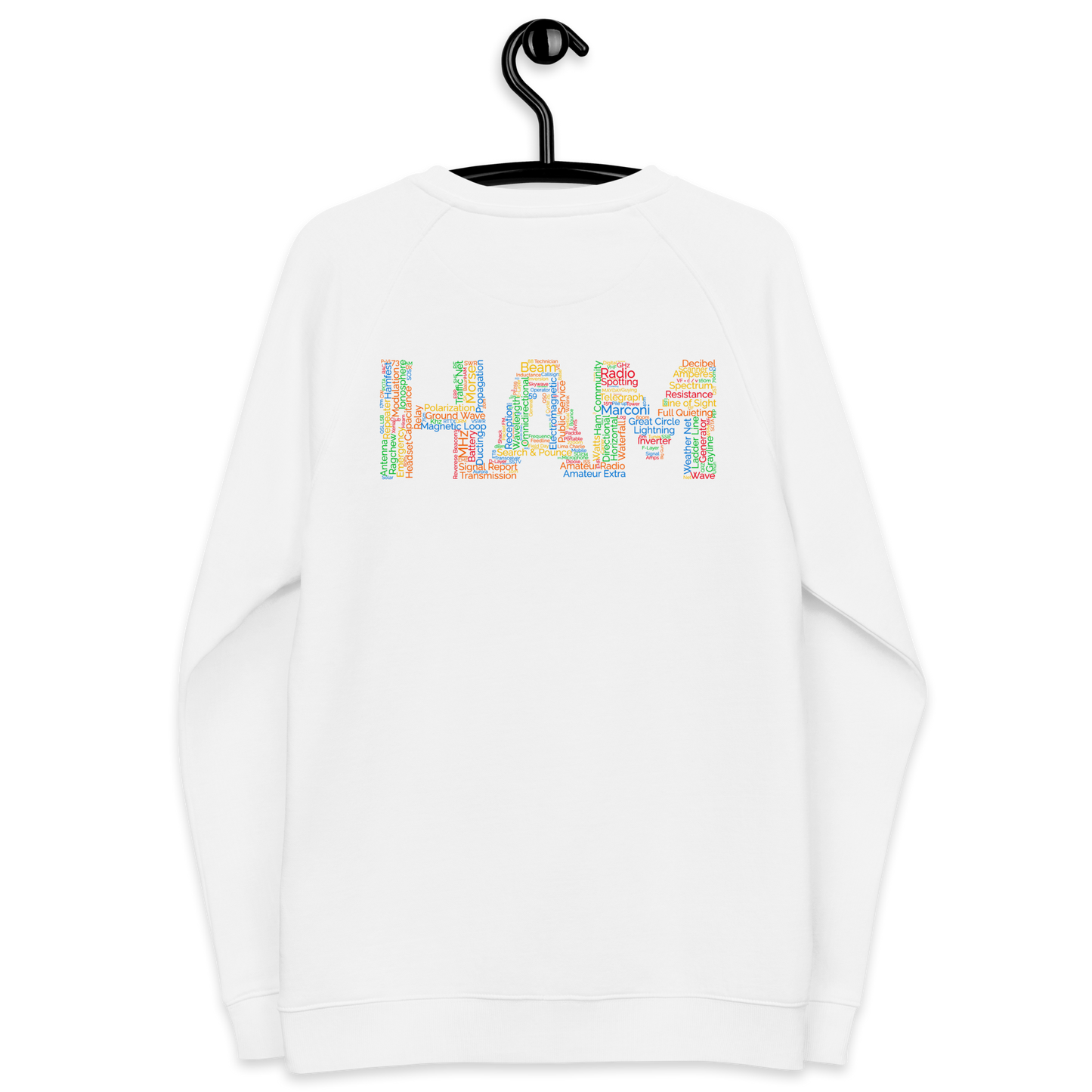Ham words Unisex organic raglan sweatshirt
