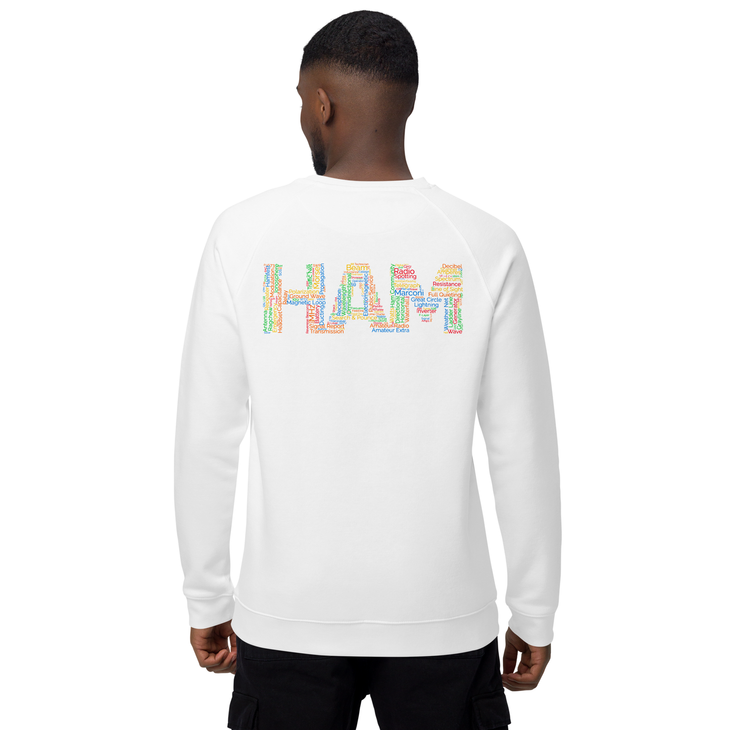 Ham words Unisex organic raglan sweatshirt