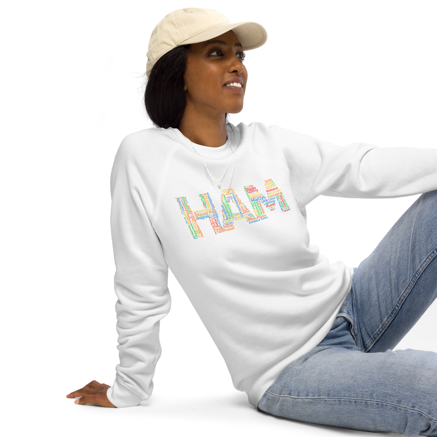 Ham words Unisex organic raglan sweatshirt