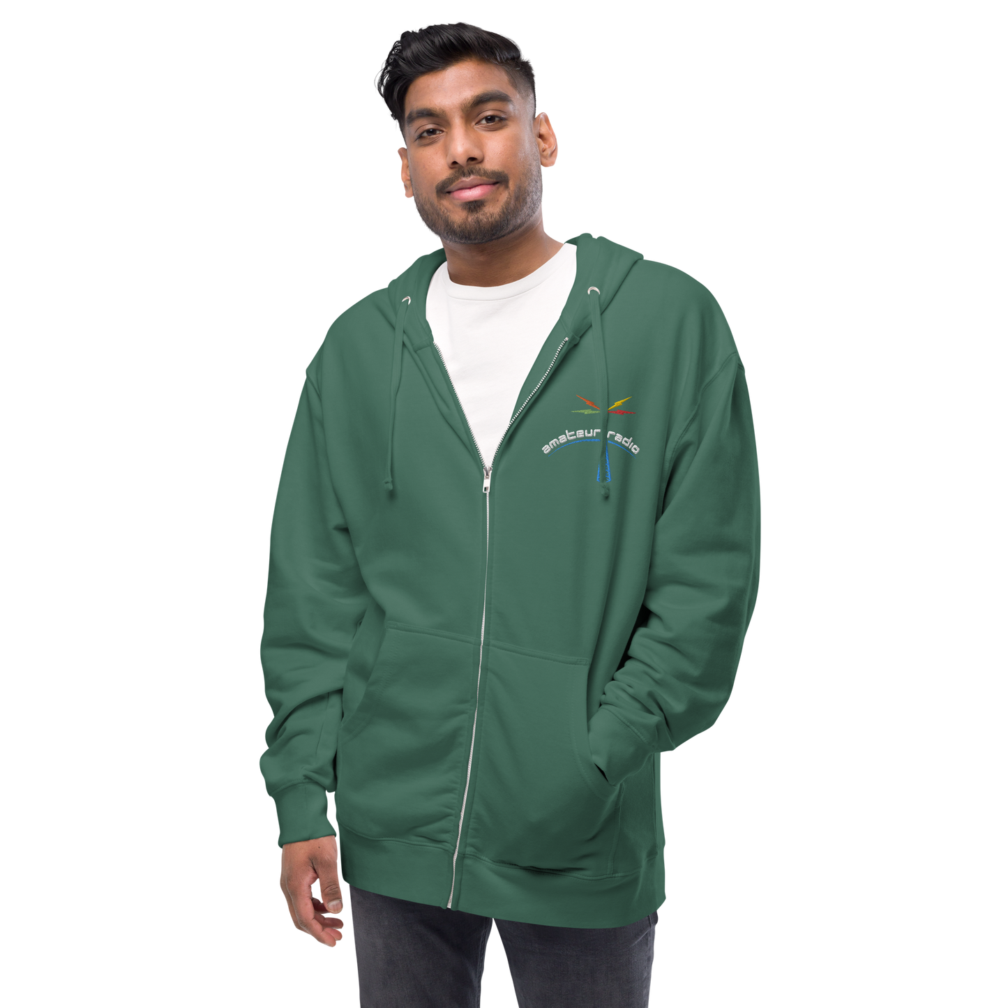 'Amateur Radio' unisex fleece zip up hoodie