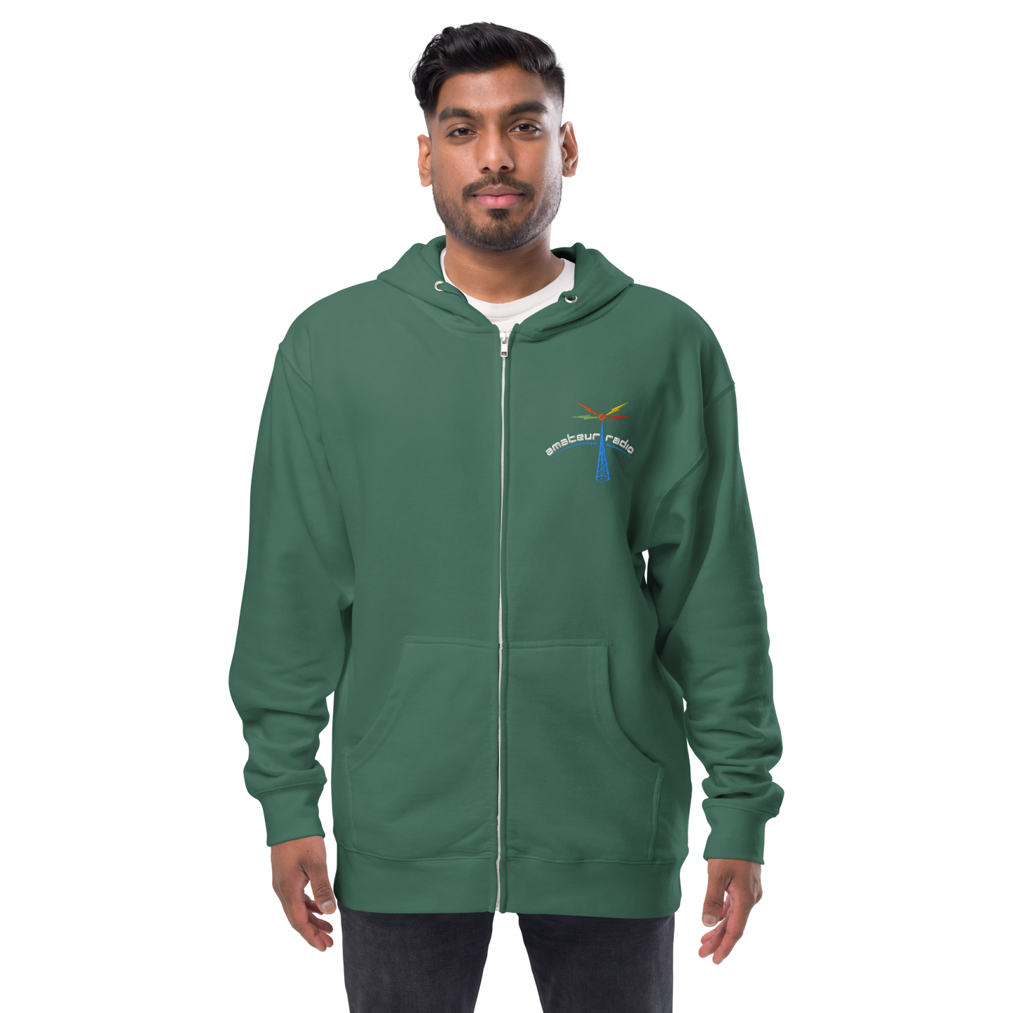 'Amateur Radio' unisex fleece zip up hoodie