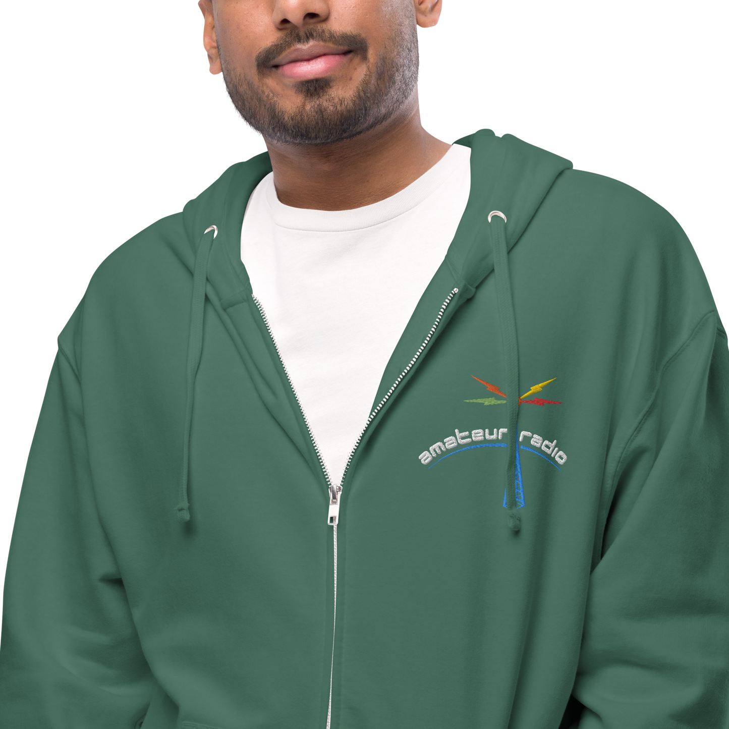 'Amateur Radio' unisex fleece zip up hoodie