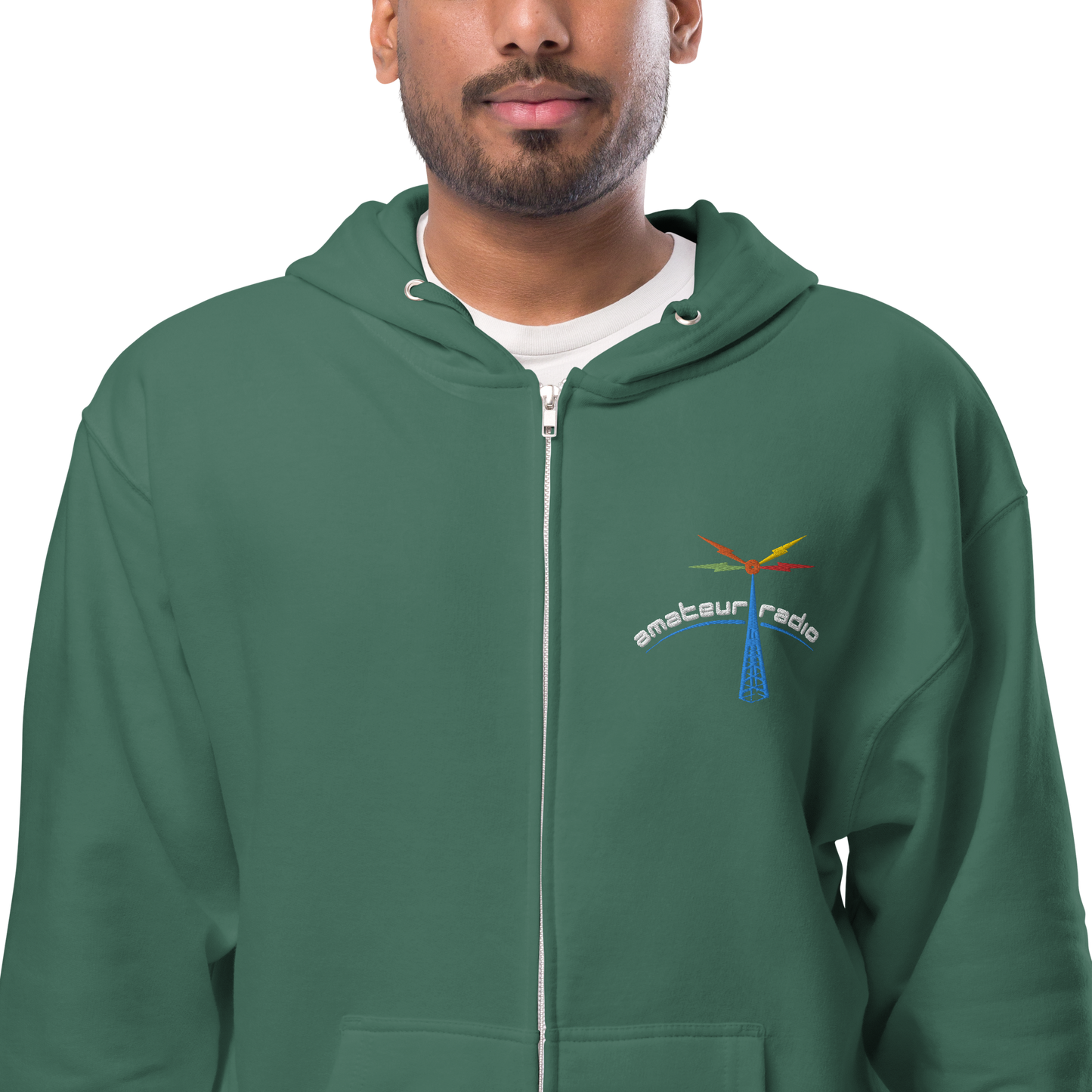 'Amateur Radio' unisex fleece zip up hoodie