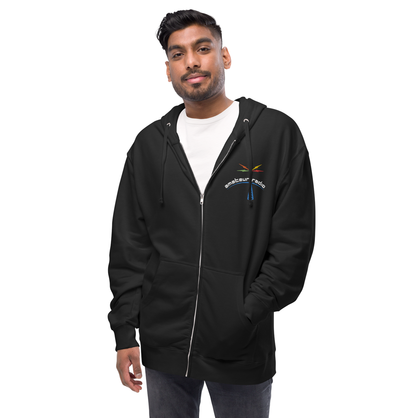 'Amateur Radio' unisex fleece zip up hoodie