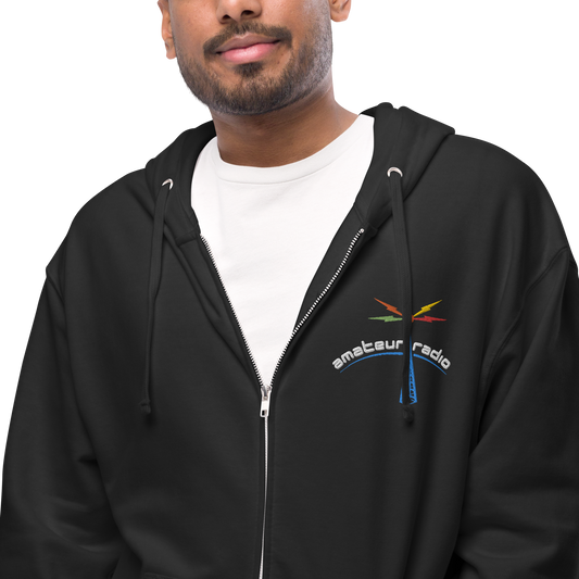 'Amateur Radio' unisex fleece zip up hoodie