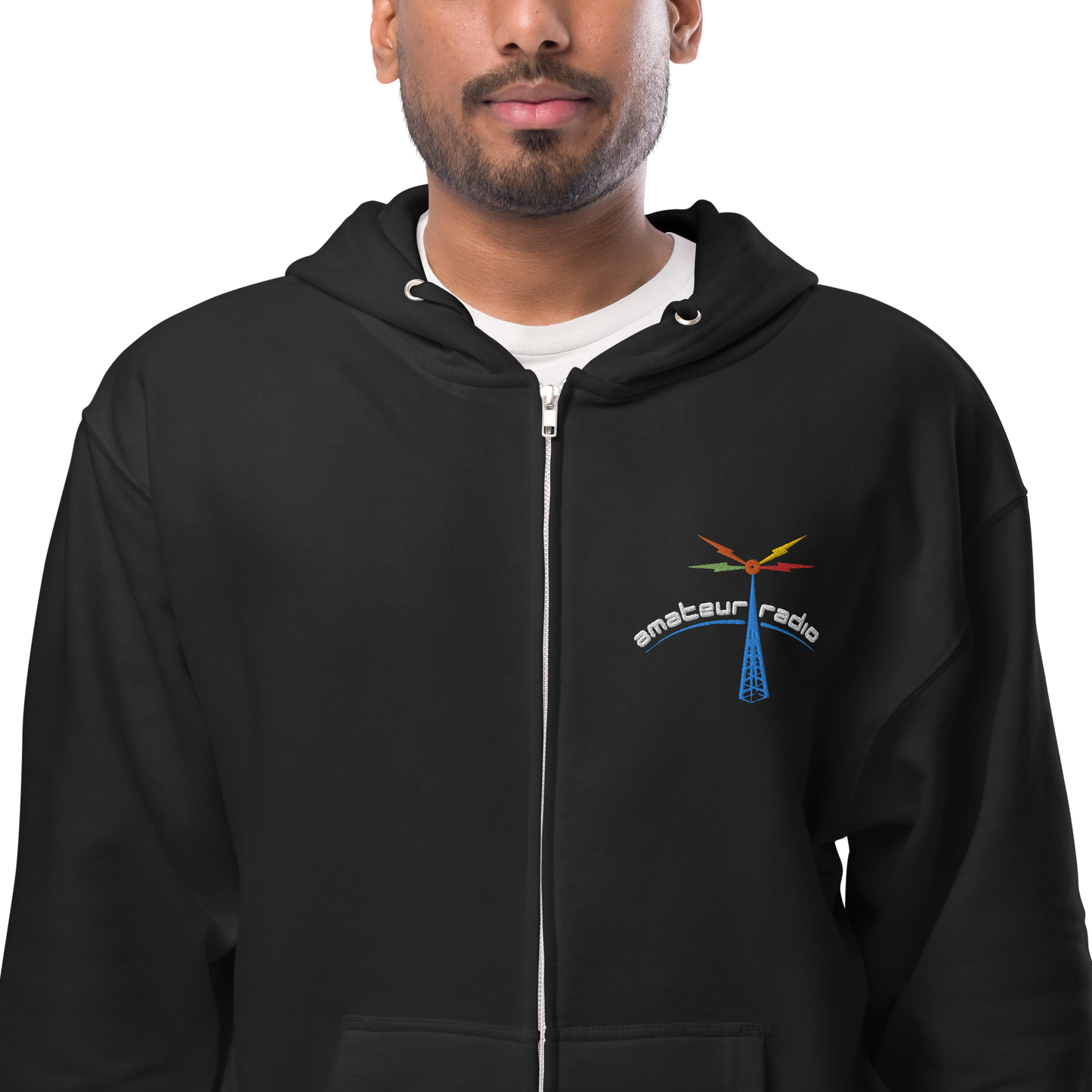 'Amateur Radio' unisex fleece zip up hoodie