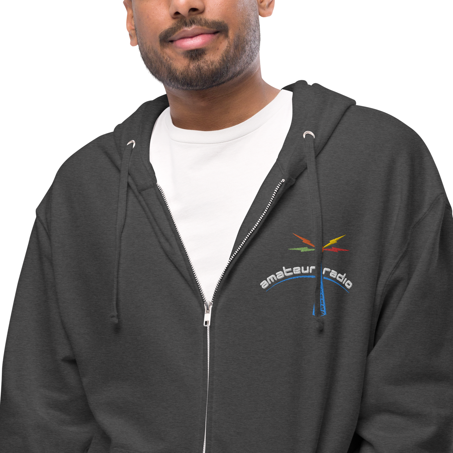 'Amateur Radio' unisex fleece zip up hoodie