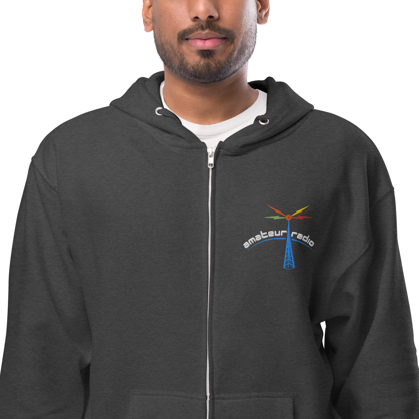 'Amateur Radio' unisex fleece zip up hoodie