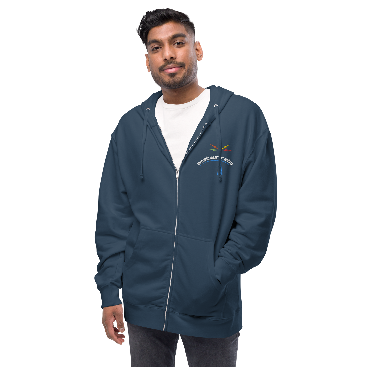 'Amateur Radio' unisex fleece zip up hoodie