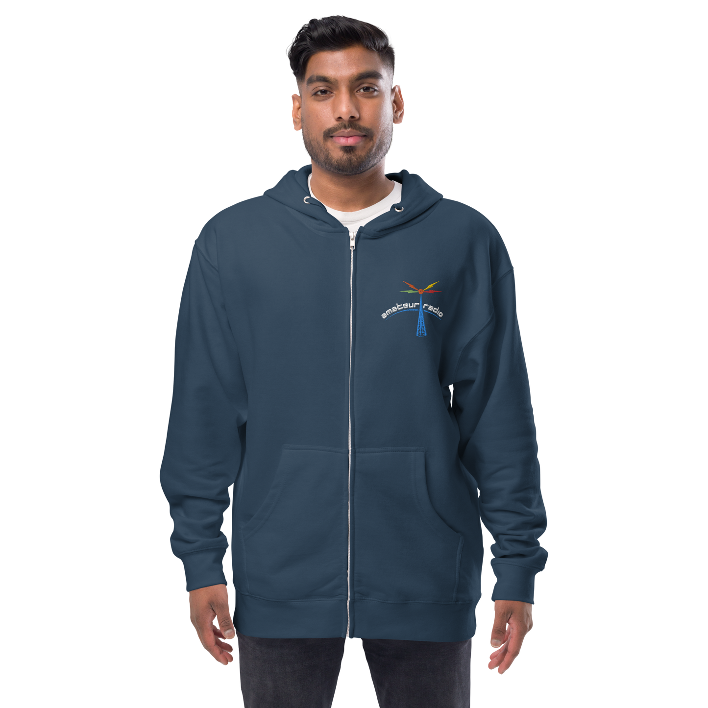 'Amateur Radio' unisex fleece zip up hoodie