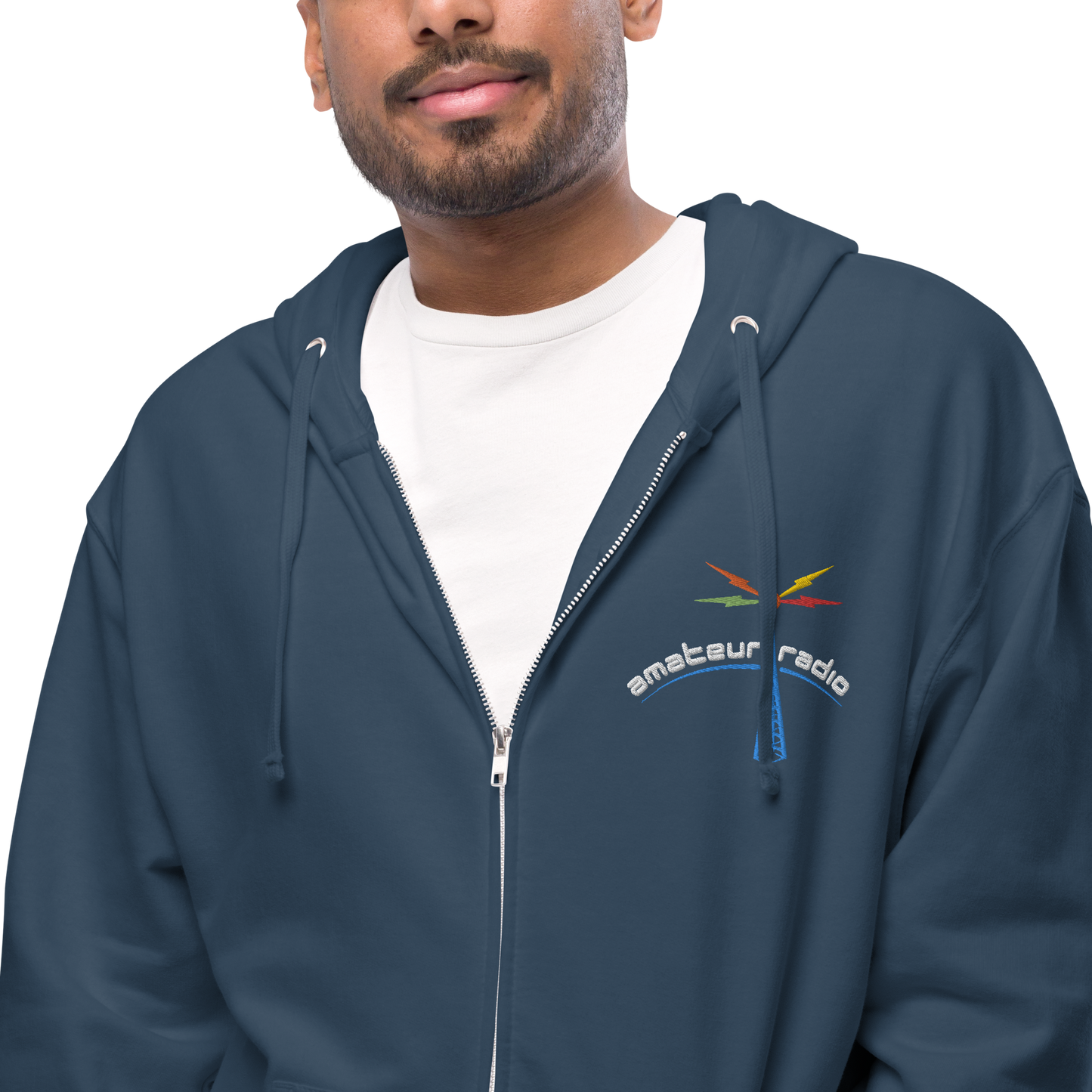 'Amateur Radio' unisex fleece zip up hoodie