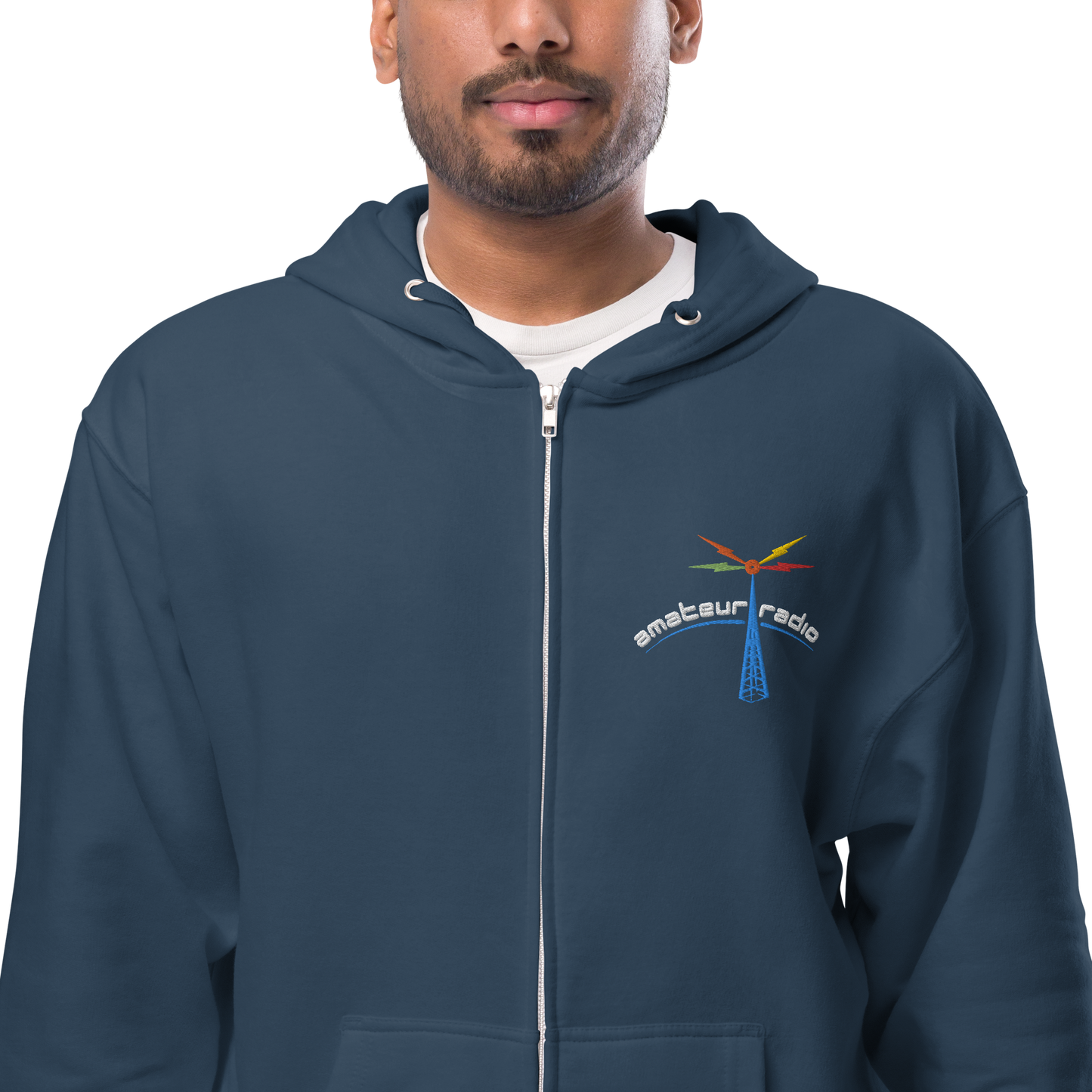 'Amateur Radio' unisex fleece zip up hoodie