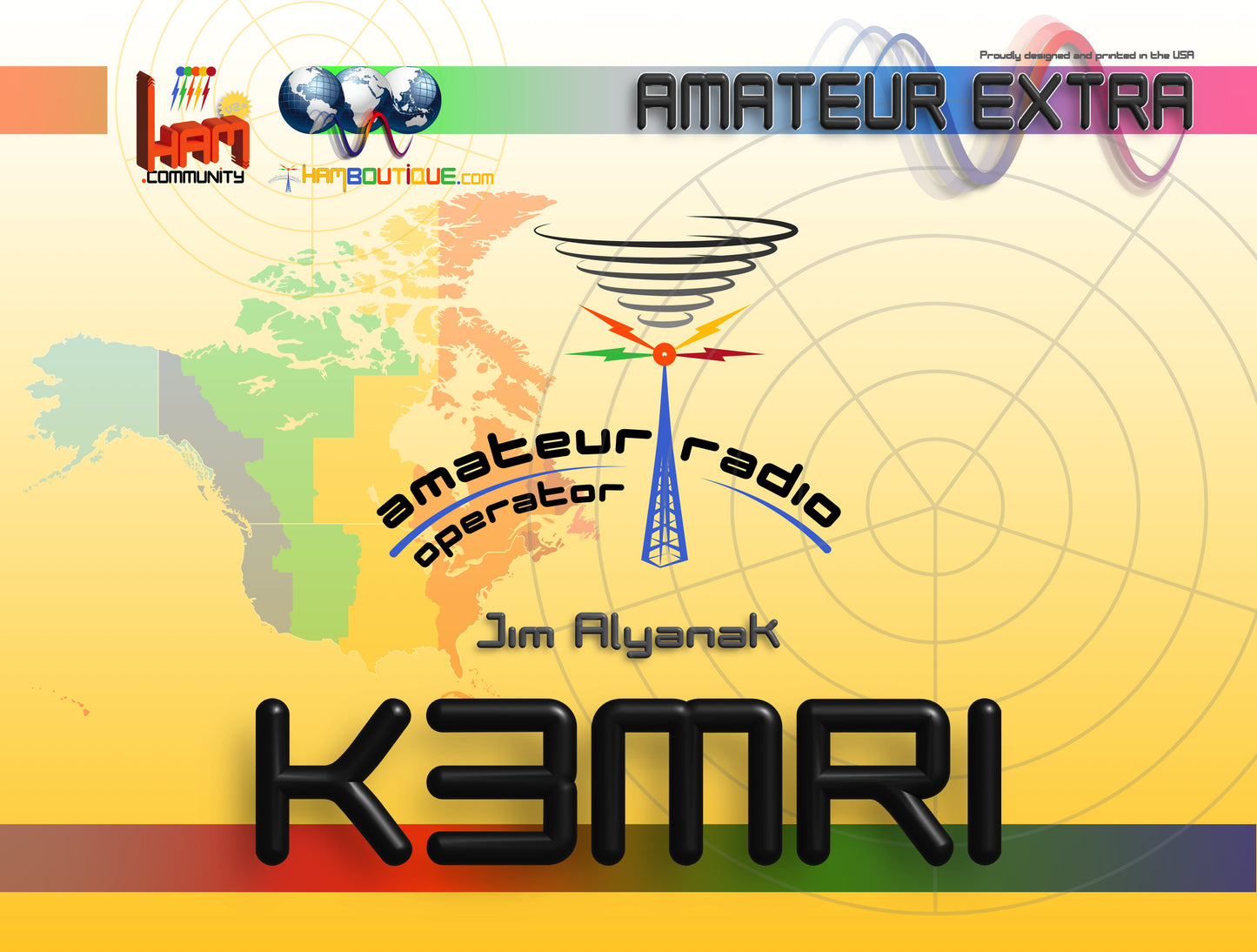 Ham S Big Callsign (w/free callsign, name, class)