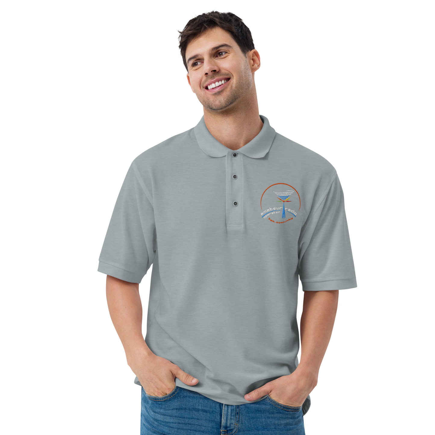 'Amateur Radio' men's premium polo