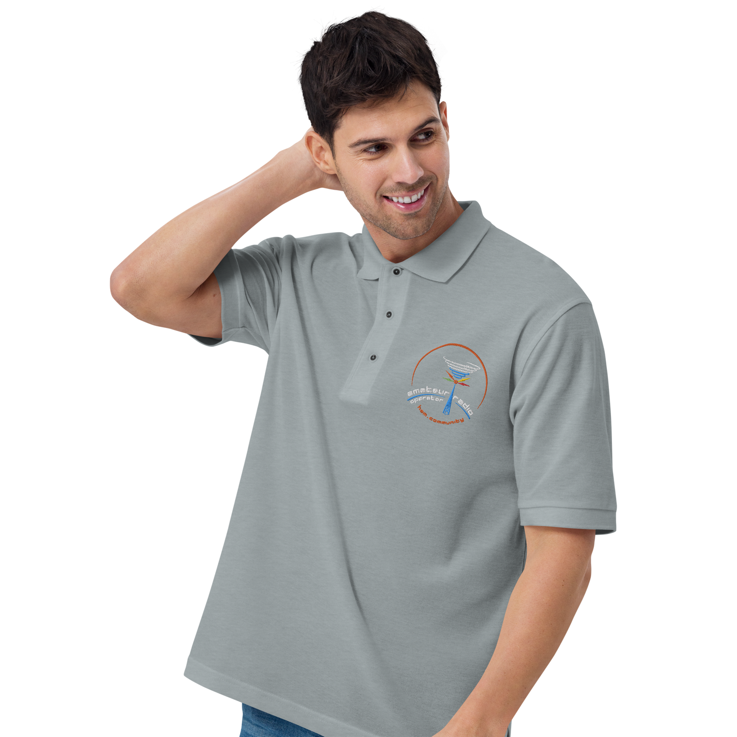 'Amateur Radio' men's premium polo