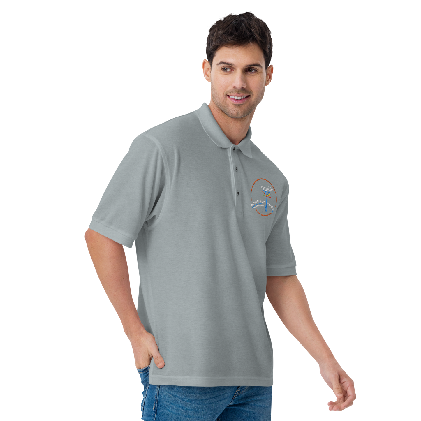 'Amateur Radio' men's premium polo