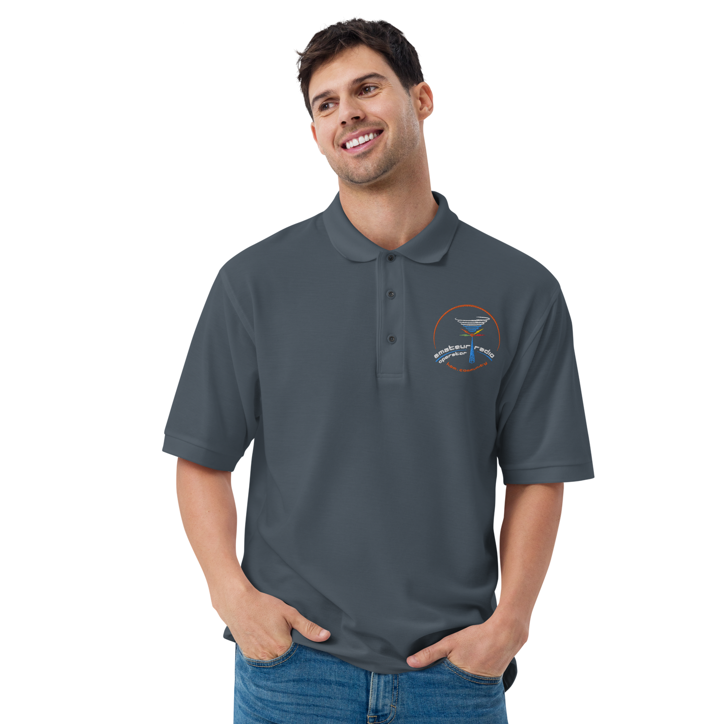 'Amateur Radio' men's premium polo