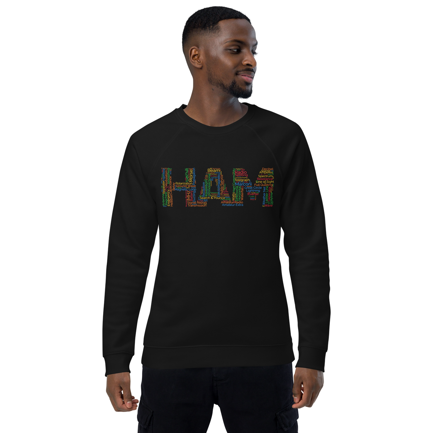 Ham words Unisex organic raglan sweatshirt