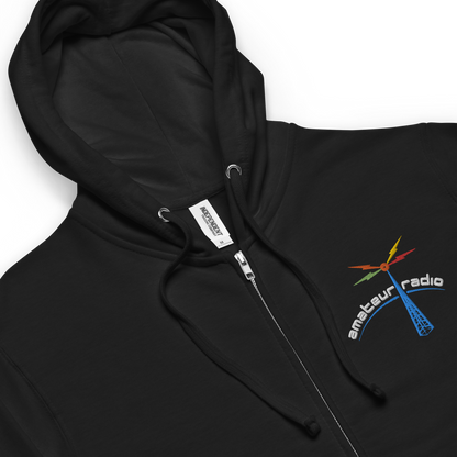 'Amateur Radio' unisex fleece zip up hoodie