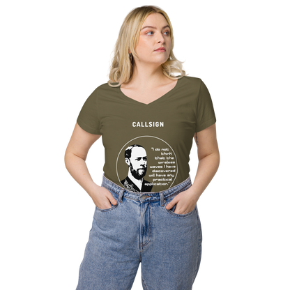 'Hertz' women’s fitted v-neck t-shirt (w/free callsign)